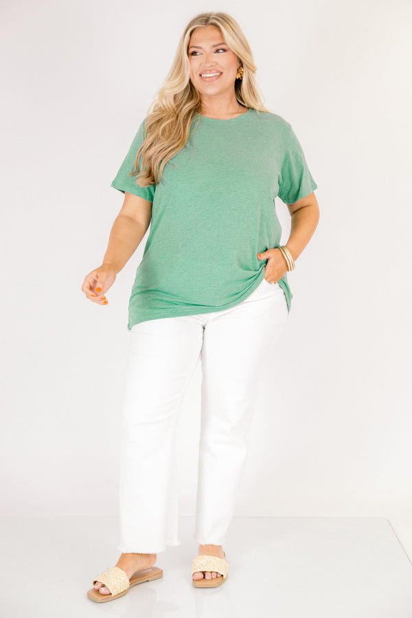 Chic Soul plus size clothing, Kelly green short sleeve tee 