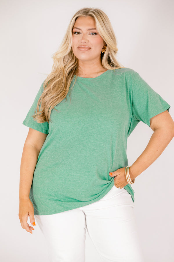Chic Soul plus size clothing kelly green short sleeve tee