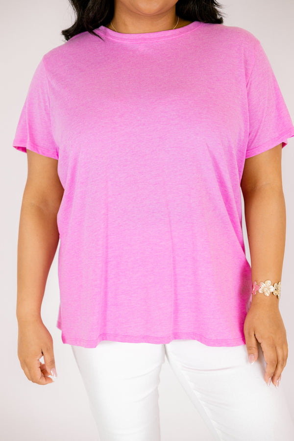 Chic Soul plus size clothing, mauve colored short sleeve basic tee