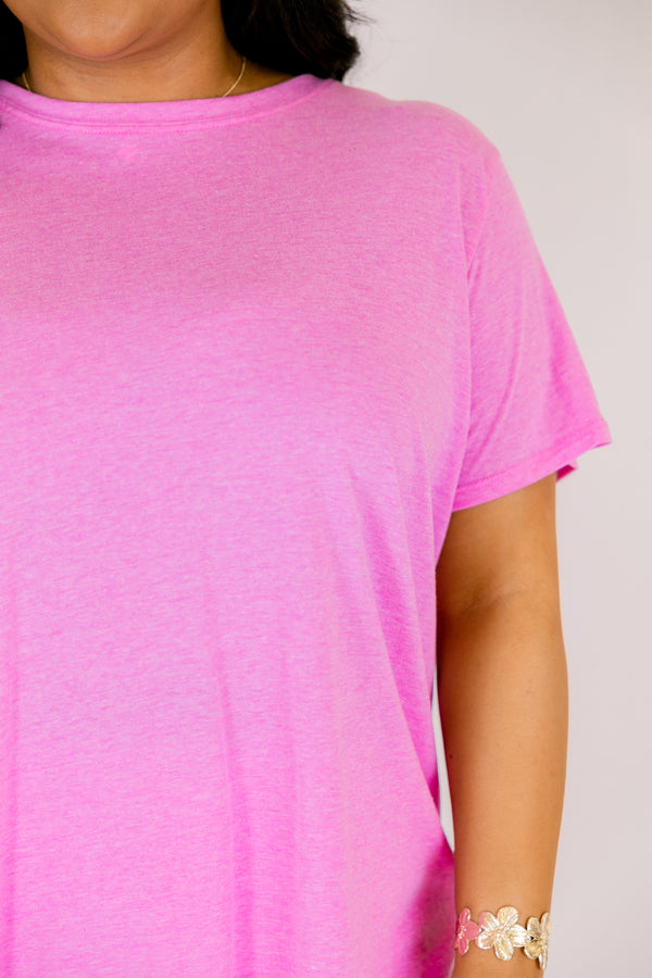 Chic Soul plus size clothing, mauve colored short sleeve basic tee