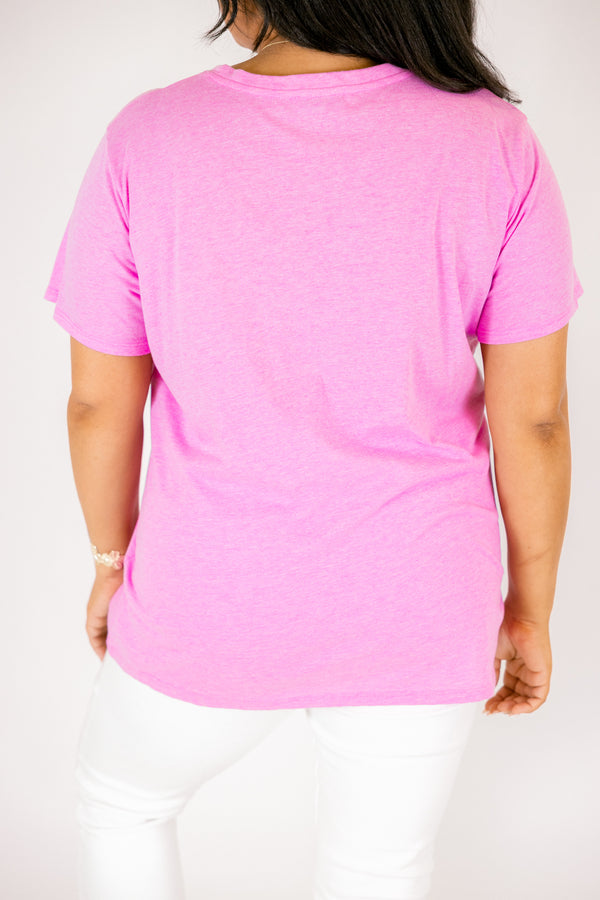 Chic Soul plus size clothing, mauve colored short sleeve basic tee