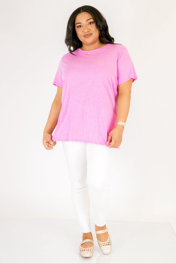 Chic Soul plus size clothing, mauve colored short sleeve basic tee