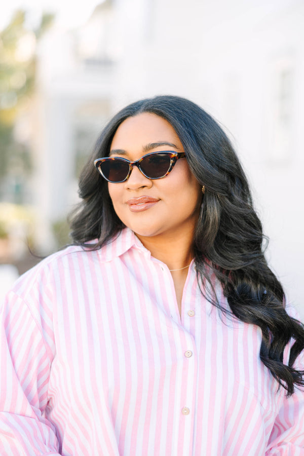 Chic Soul plus size clothing, tortoise shell patterned soft cat eye sunglasses