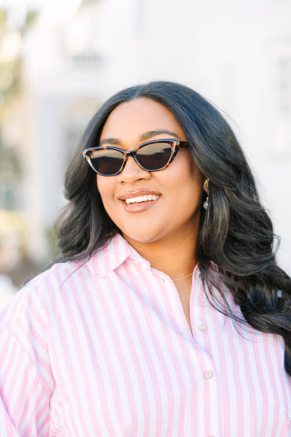 Chic Soul plus size clothing, tortoise shell patterned soft cat eye sunglasses