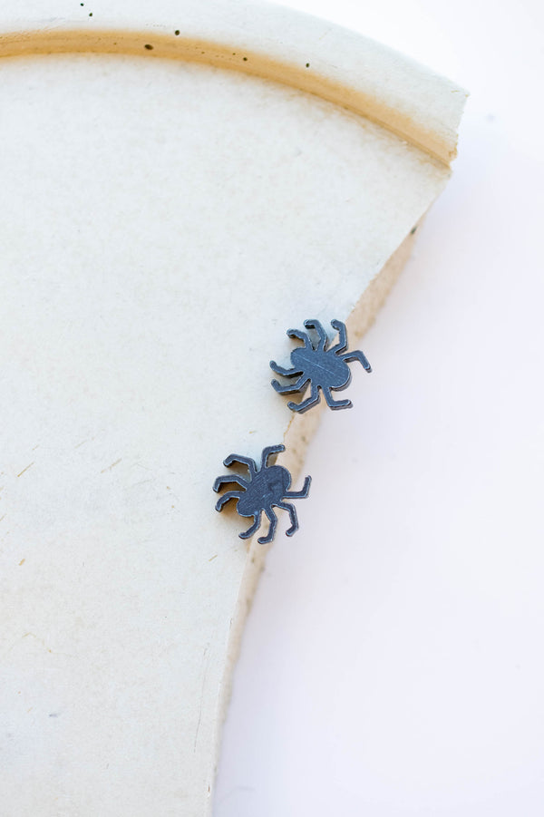 accessories, earrings, black, spiders, spooky