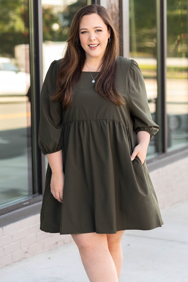 Cutie-Pie Dress, Olive