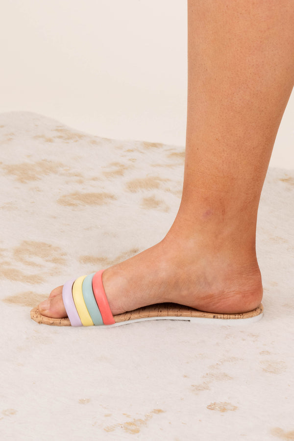 shoes, sandals, multi, coral