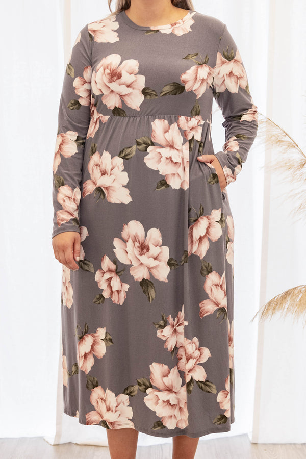 Casual Walks Dress, Charcoal