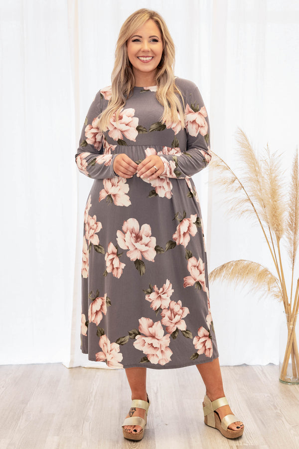 Casual Walks Dress, Charcoal