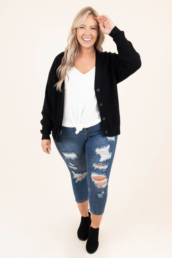 Chic Soul plus size clothing, dark wash distressed capris
