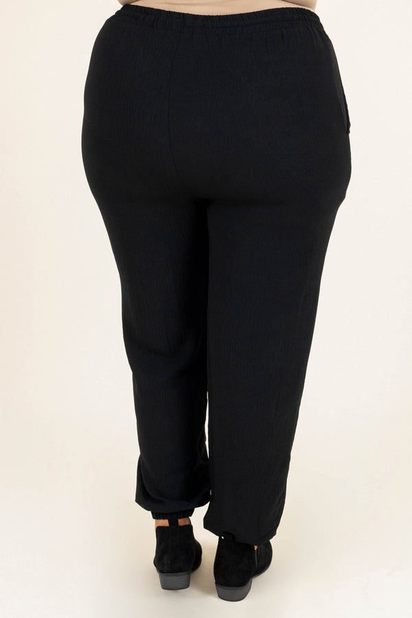 Chic Soul plus size clothing, black draw string pants