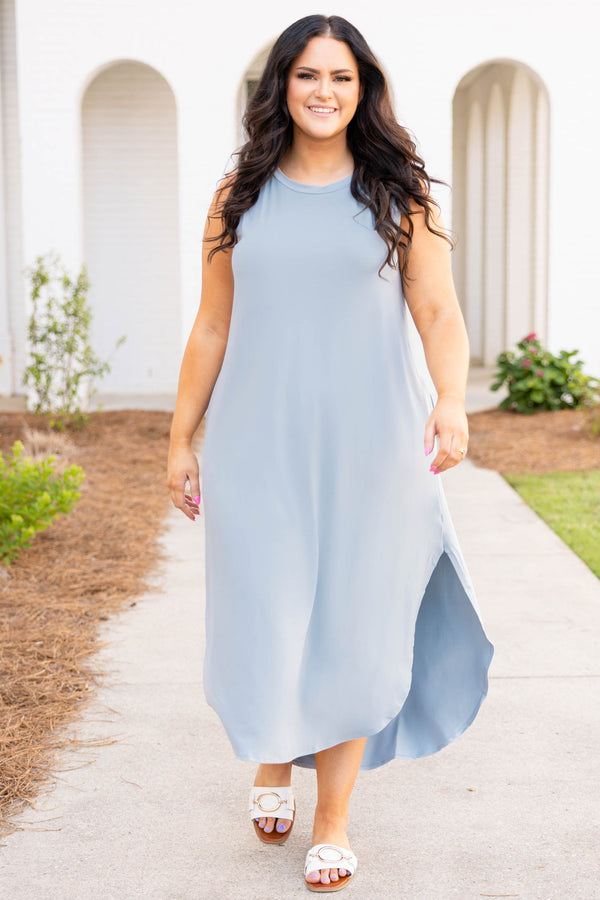 Chic Soul plus size clothing, sleeveless casual flowy midi dress