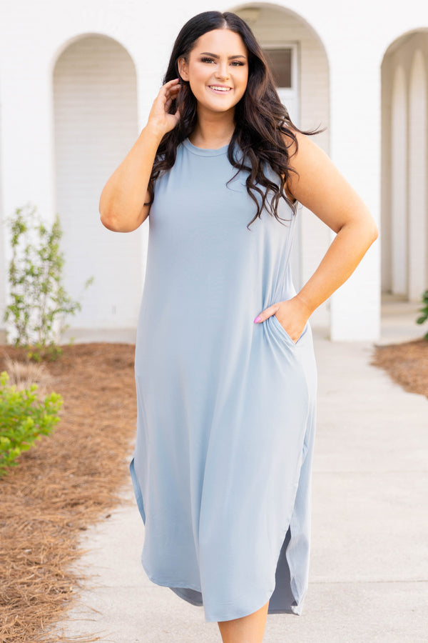 Chic Soul plus size clothing, sleeveless casual flowy midi dress