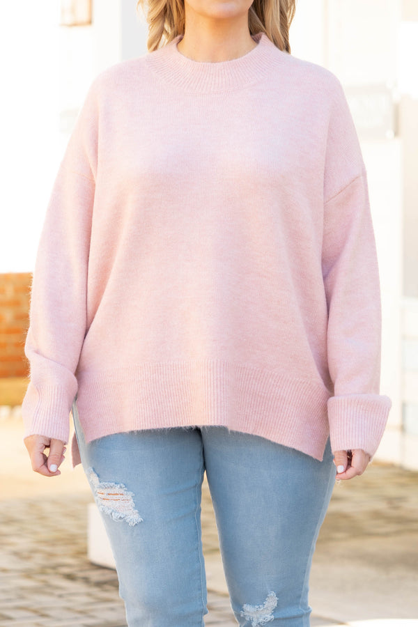 Chic Soul plus size clothing, pink knitted sweater
