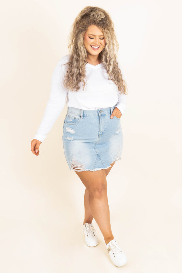 Chic Soul plus size clothing, white long sleeves v neck top