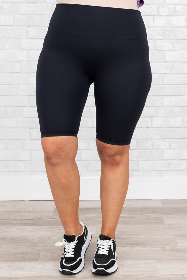 Chic Soul plus size clothing, black biker shorts