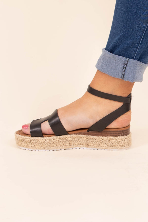 Chic Soul plus size clothing, black platform sandals