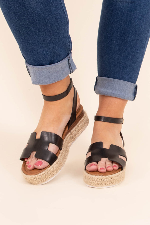 Chic Soul plus size clothing, black platform sandals