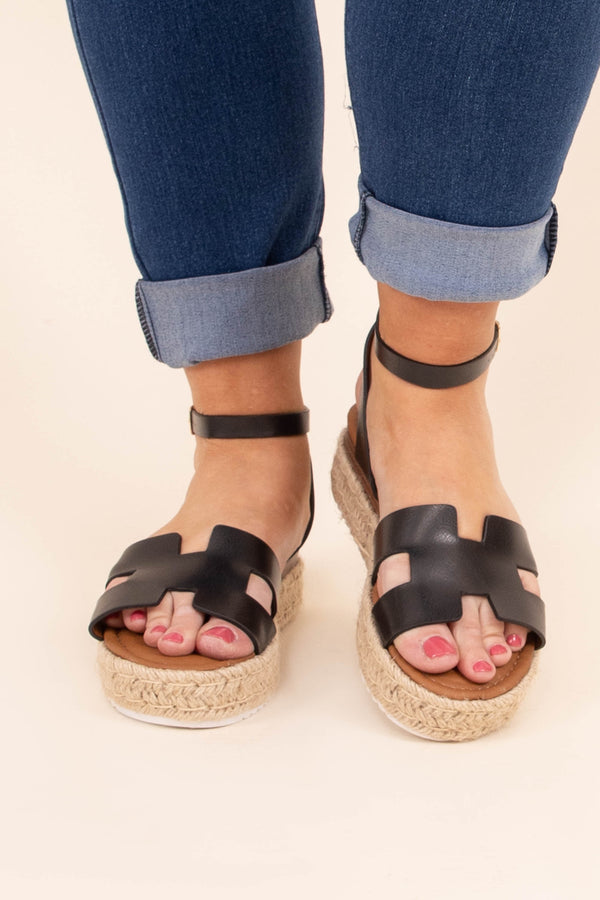 Chic Soul plus size clothing, black platform sandals