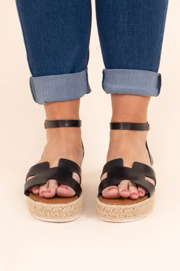 Chic Soul plus size clothing, black platform sandals