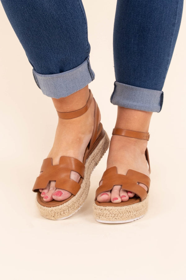 Chic Soul plus size clothing, tan platform sandals