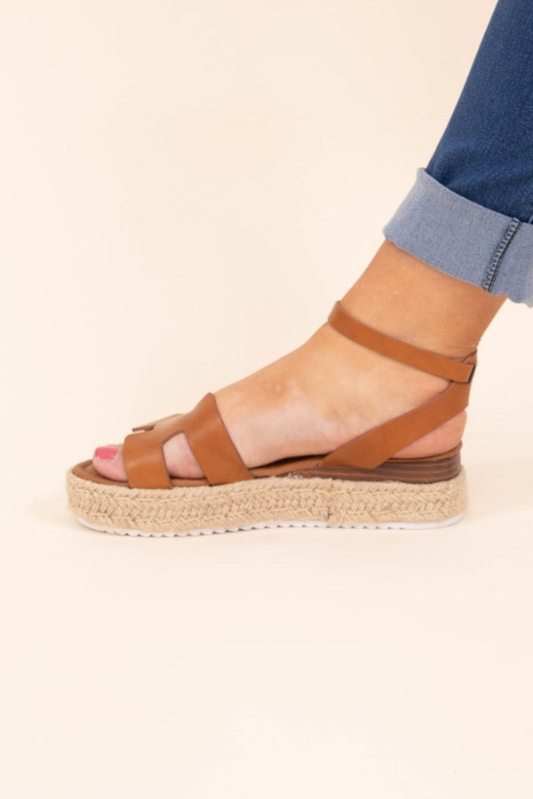 Chic Soul plus size clothing, tan platform sandals