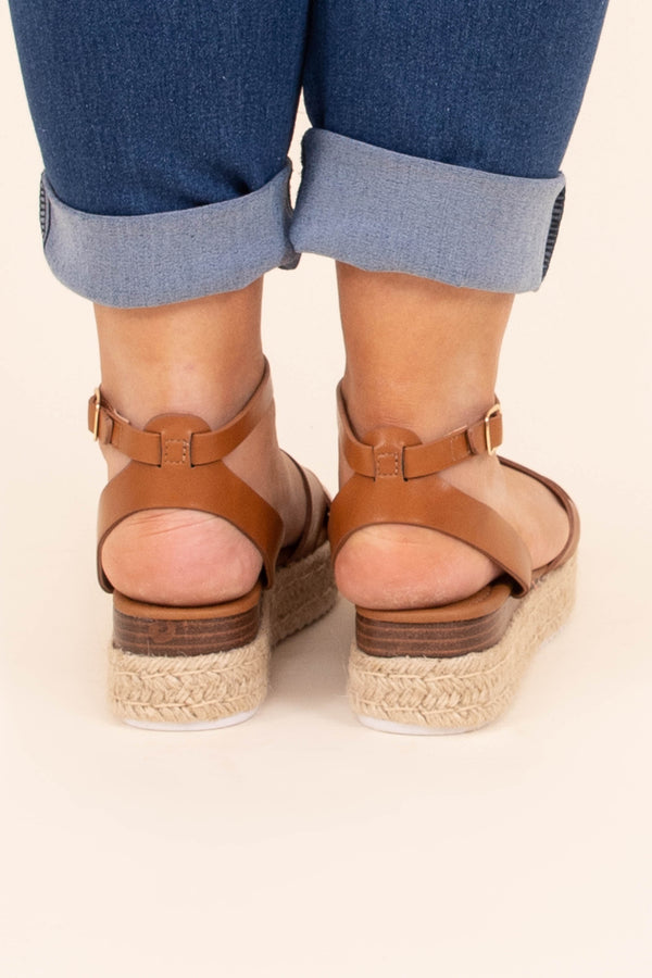 Chic Soul plus size clothing, tan platform sandals