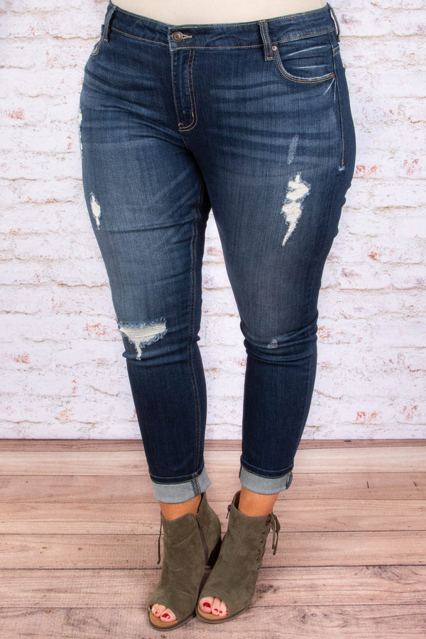 bottoms, jeans, blue, dark wash, distressed
