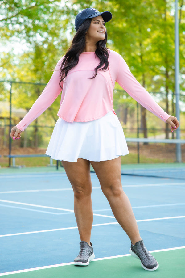 Chic Soul plus size clothing, blush pink athletic top
