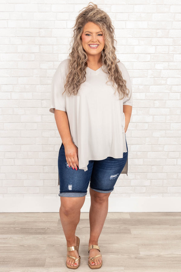 Shut Up And Drive Jean Shorts, Dark Wash