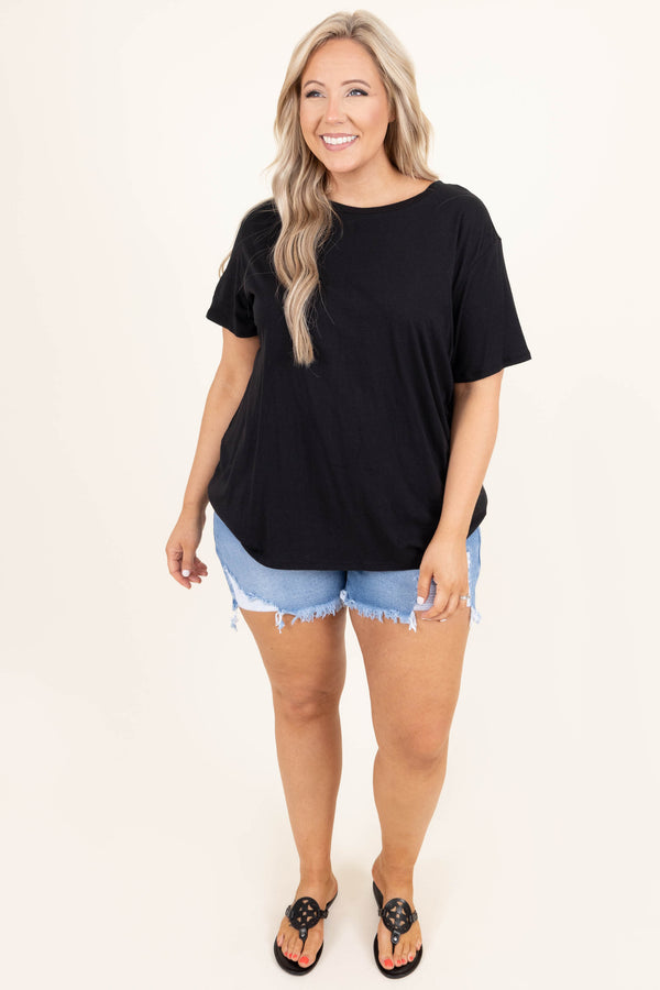 Chic Soul plus size clothing, medium wash denim distressed blue jean shorts