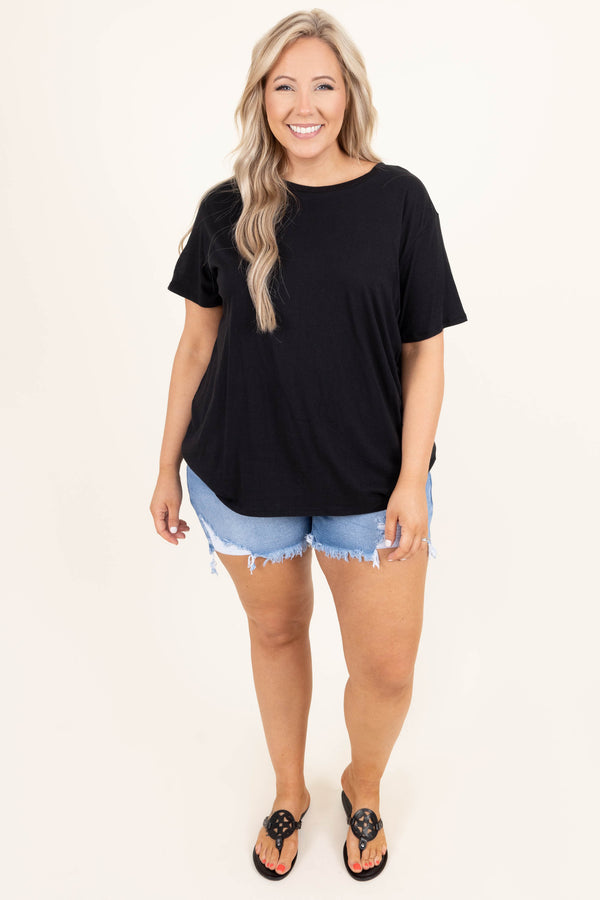 Chic Soul plus size clothing, medium wash denim distressed blue jean shorts