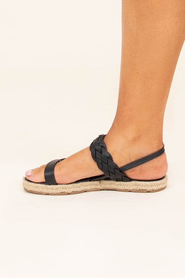Chic Soul plus size clothing, black two strap ankle strap slide on sandals 