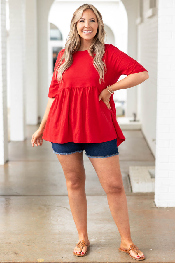 Chic Soul plus size clothing, dark wash denim shorts with frayed hemlines